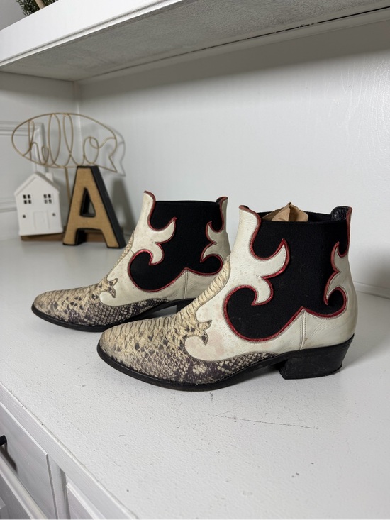 Elena lachi Shoes - Elena Iachi Italy Western Ankle Boots Women's US 8.5 Leather Snakeskin Cowboy